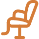 Stylized, outline-style icon of a barber chair