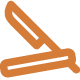 Stylized, outline-style icon of a straight razor